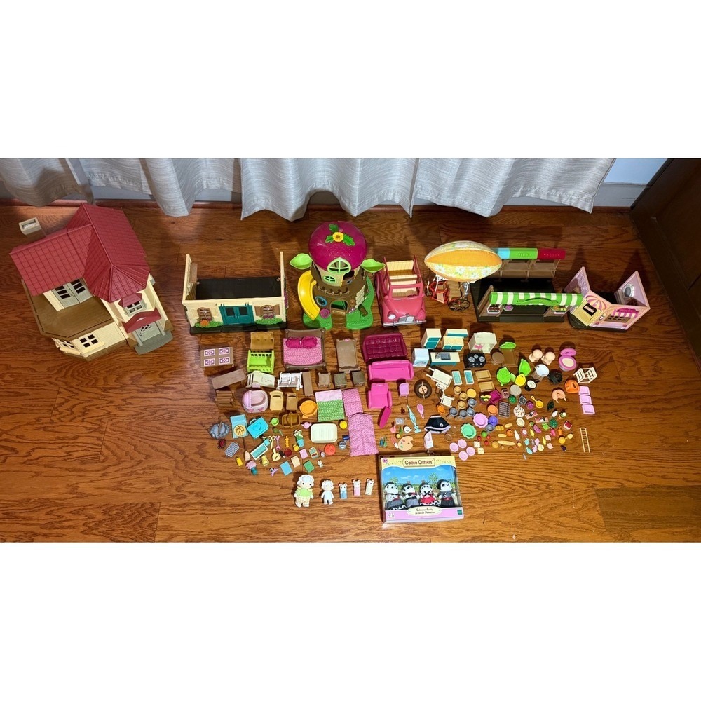 Sylvanian Families Lot - 6 Structures, 9 Critters, 40+ Toys and Accessories